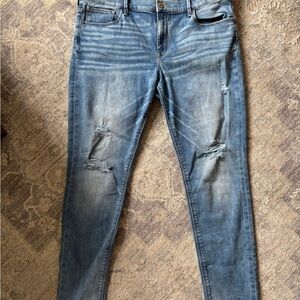 Express Distressed Women's Blue Jeans